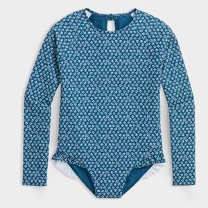 Vineyard Vines Little Girl Star/Flower Teal and White Bathing Suit Size 3T